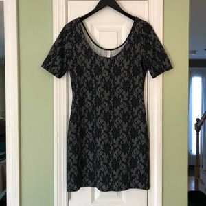 Xhilaration Lace Print Bodycon Scoop Mini Dress